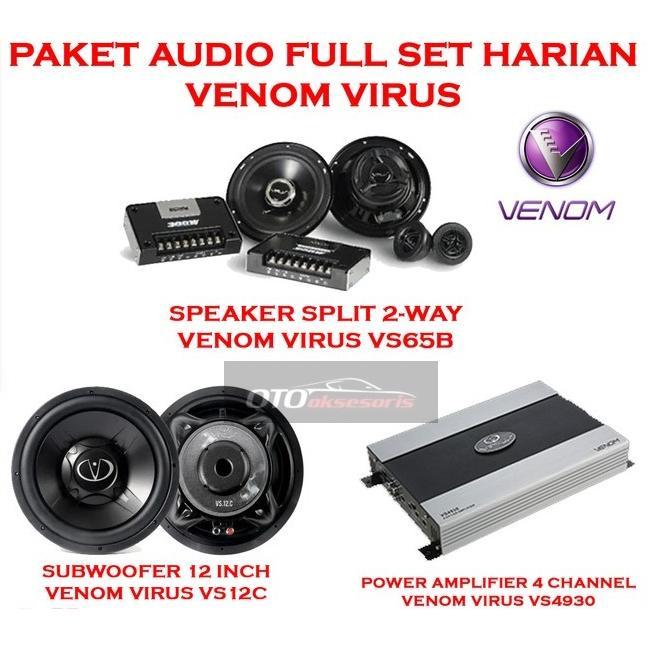 Paket Audio Mobil VENOM VIRUS Full Set Sound System Original