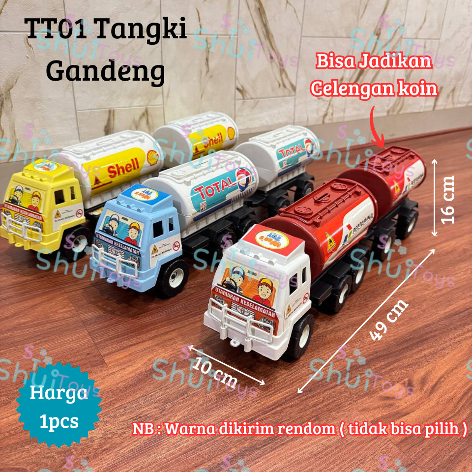 Mainan Truck Tangki Gandeng / Mainan Truk Tangki Celengan / Mainan Tangki Mobil Gandeng