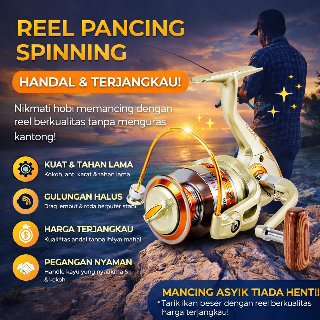 CAS - YUMOSHI REELSKING Reel Pancing Spinning Fishing Reel 5.2:1 5000 - EF5000