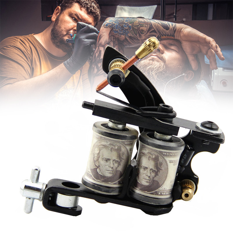 Mesin Tato Coil Profesional Black Tattoo Machine Shader Liner Handmade High Frequency Tattoo Gun