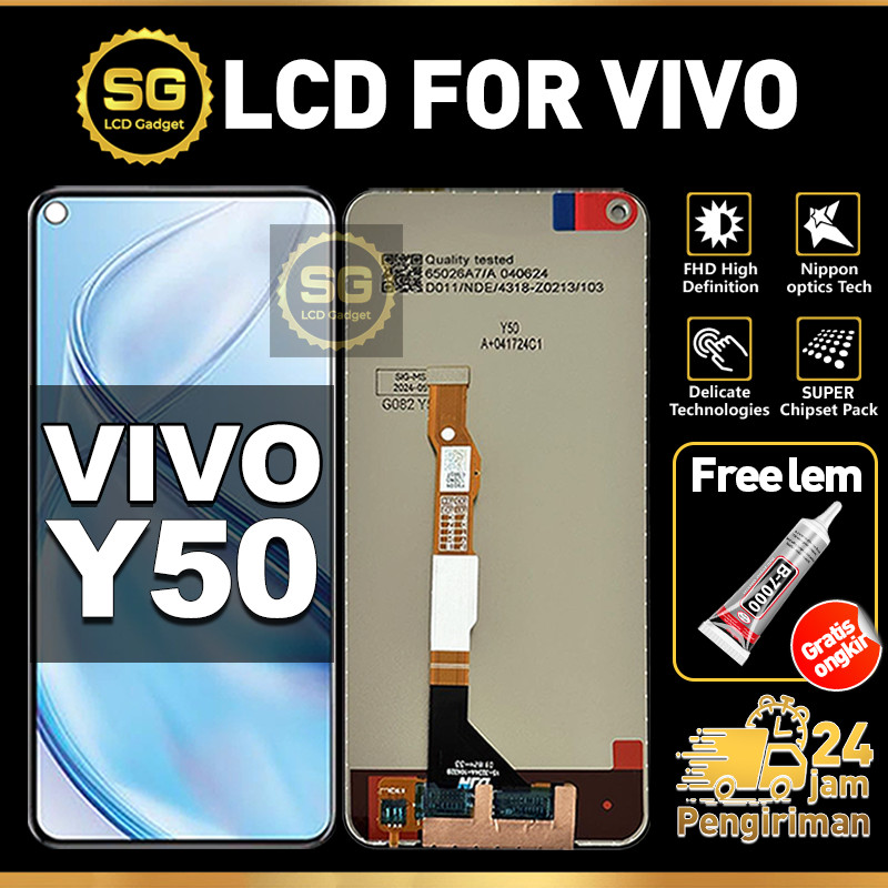 SG LCD VIVO Y50 Fullset HP Touchscreen VIVO Y50 Free Lem Glass Touch Screen Digitizer COD