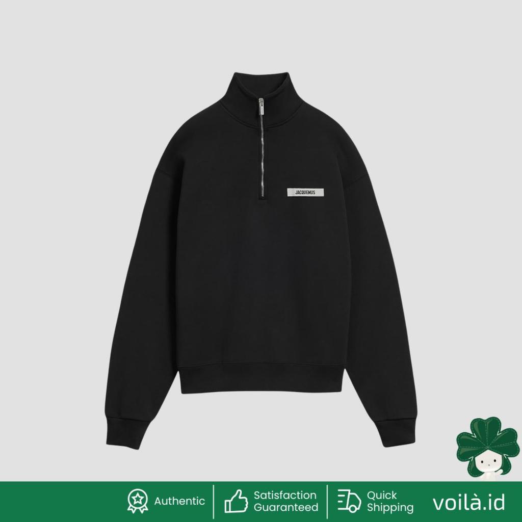 The Gros Grain Zipped Rollneck Regular Sweatshirt Black