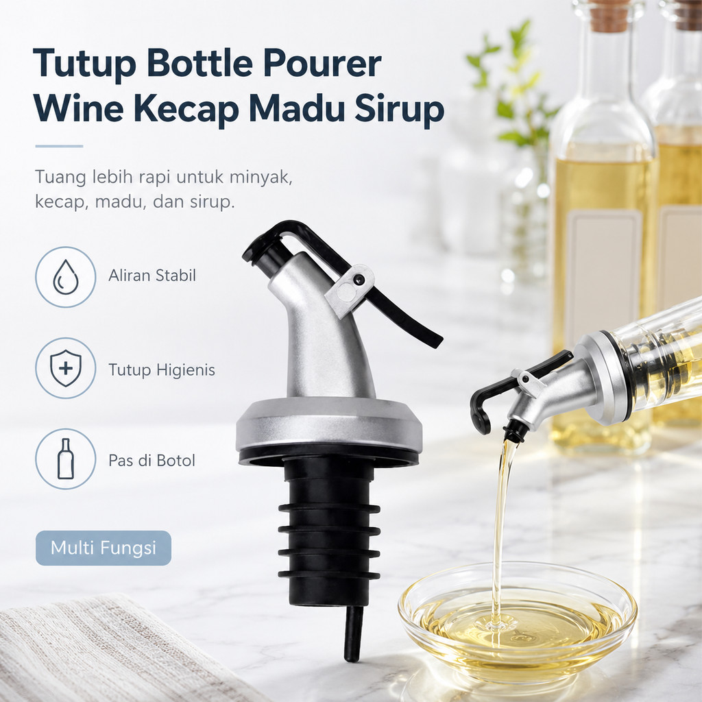 Tutup Bottle Pourer Wine Kecap Madu Sirup Minyak Botol Pourer Serbaguna