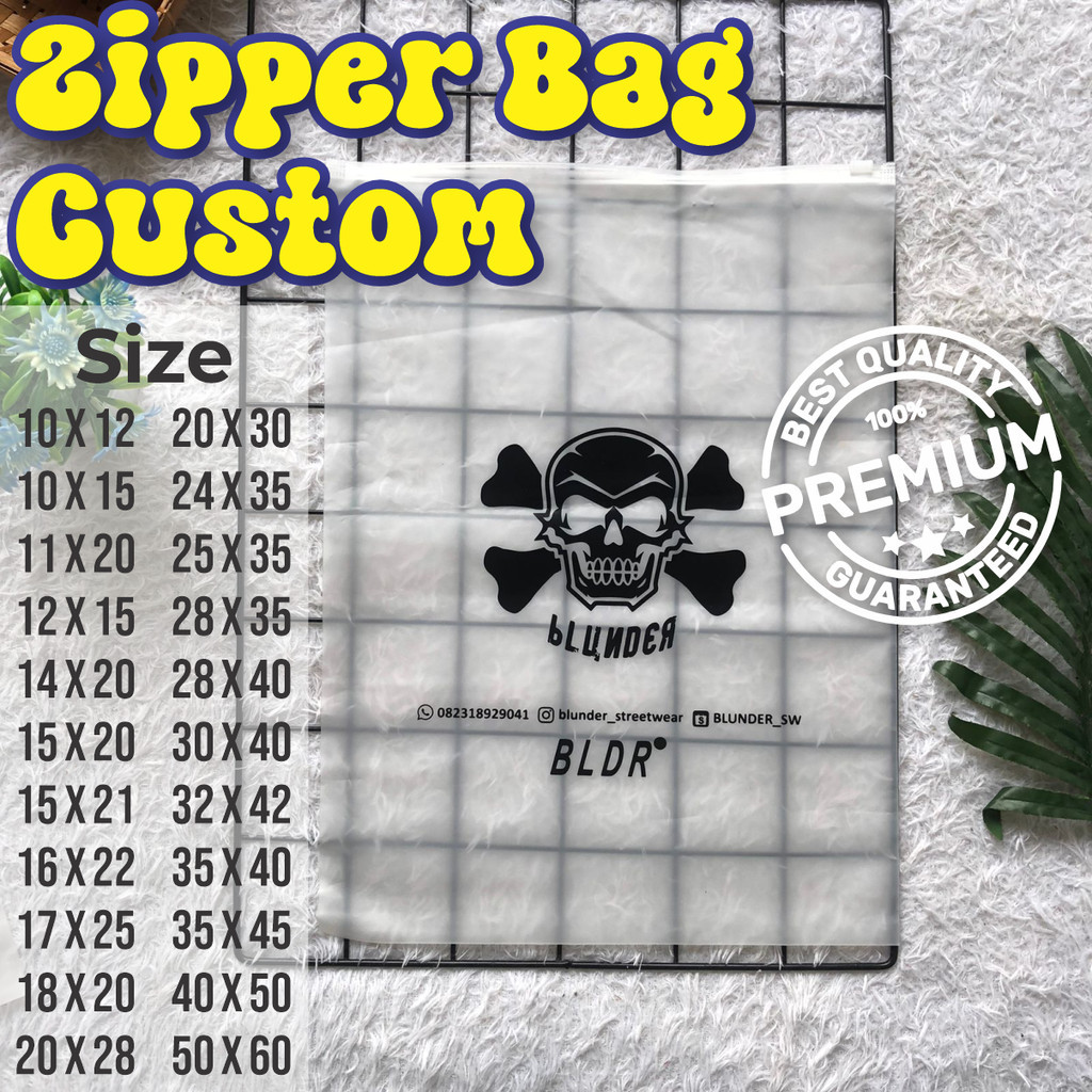 Plastik Zipper Ziplock Custom LOGO Sablon Potrait Free Desain