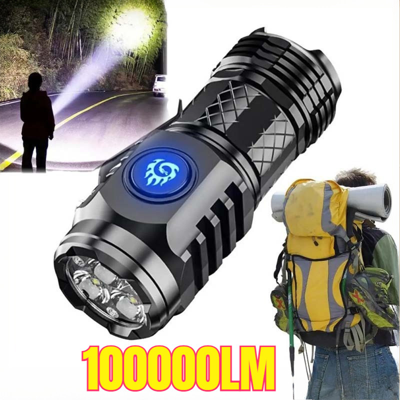 Senter Mini Led Super Terang Senter Kecil Usb Super Terang Flashlight Senter Jarak Jauh Waterproof