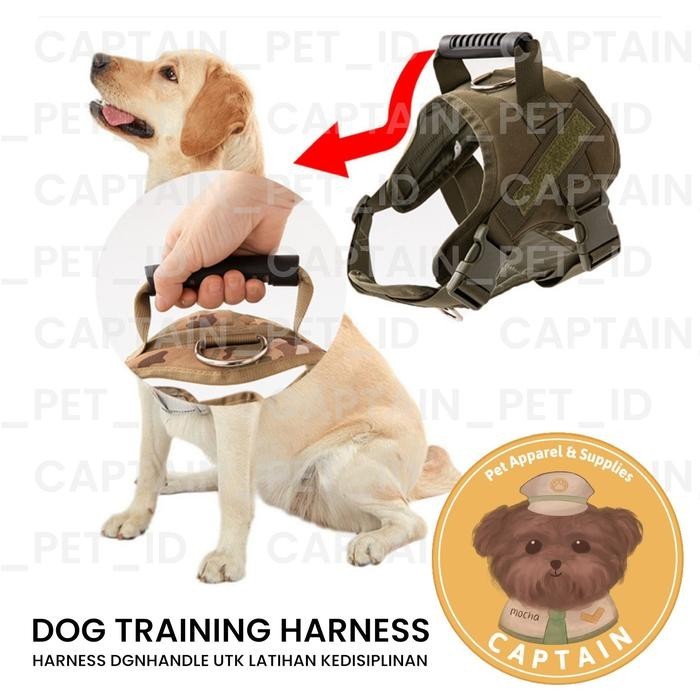 BEN DOG HARNESS K9 MILITARY TACTICAL VEST ROMPI ANJING MILITER LARGE DOG HARNESS - BLACK S