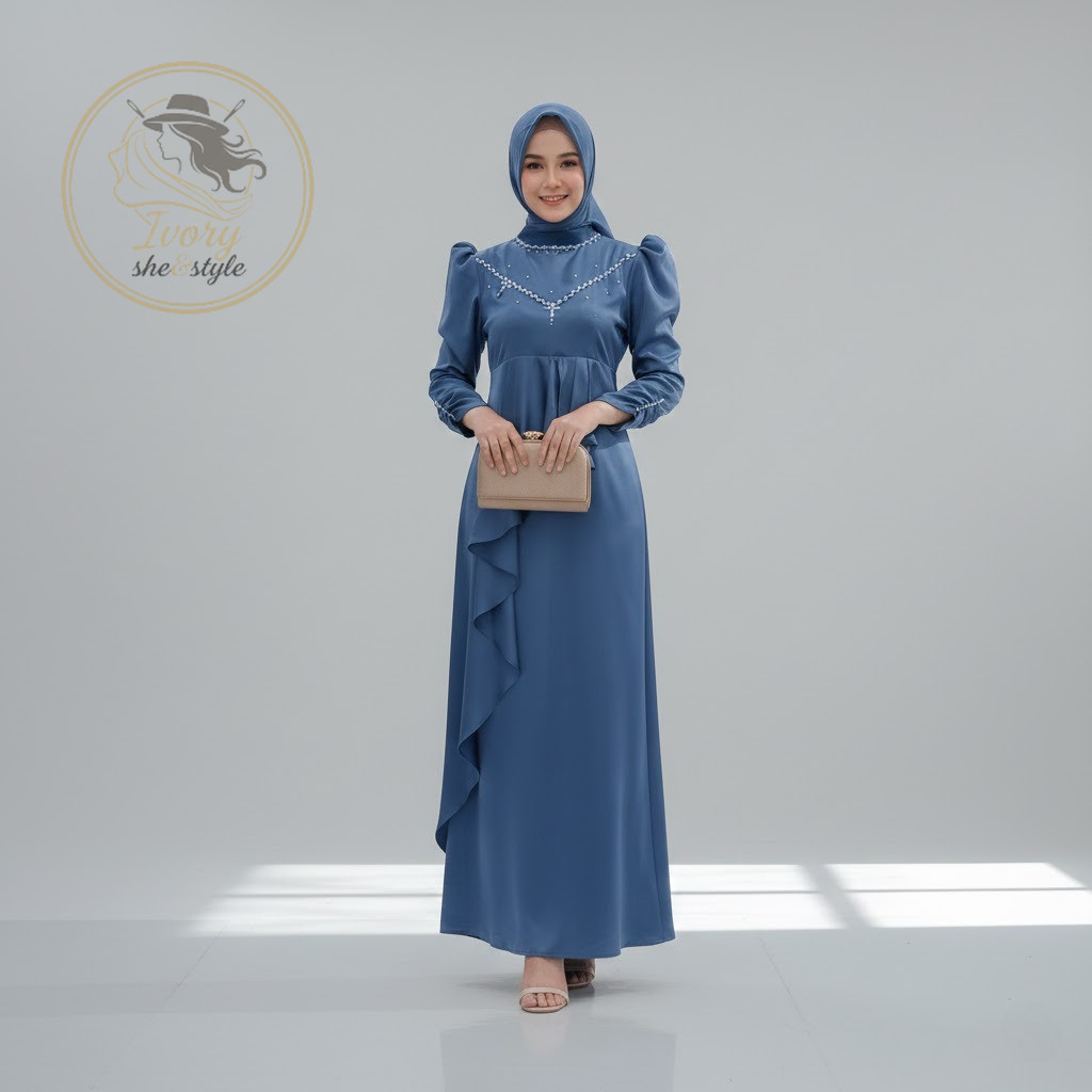 Ivory - MAXI MAYANA (M L XL XXL) GAMIS MUSLIM DRESS MUSLIM GAMIS PESTA GAMIS KONDANGAN GAMIS LEBARAN