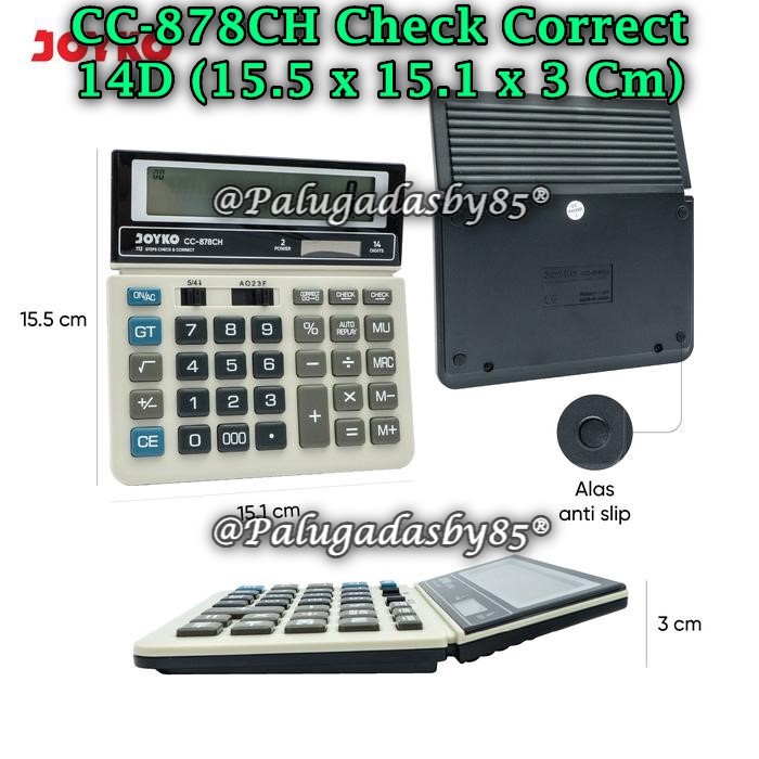 1 Biji Kalkulator JOYKO CC878CH 14 Digits Check & Correct / Calculator Joyko CC878CH 1 Biji