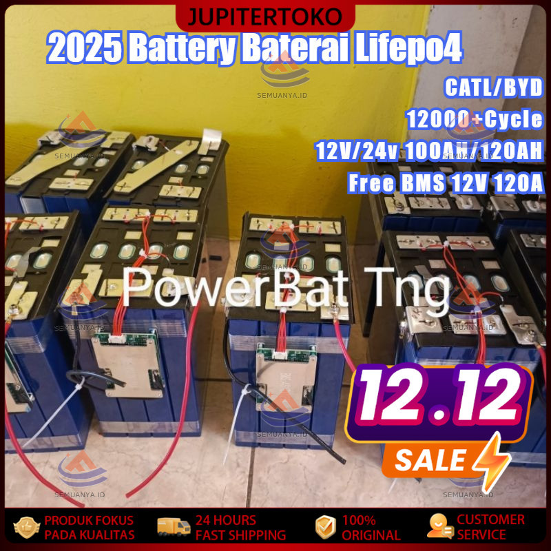 EVE 2025 Battery Baterai Lifepo4 12000+Cycle CATL/BYD Battery Lifepo4 12v 120ah/100AH Battery Lifepo