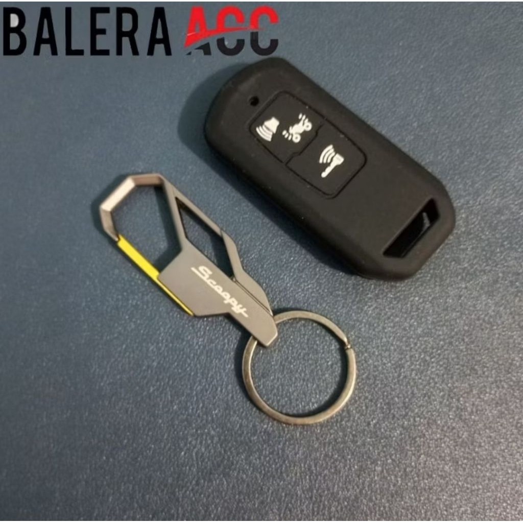 Paket gantungan kunci Logo scoopy Dan Cover Remot Scoopy 2023 - 2024