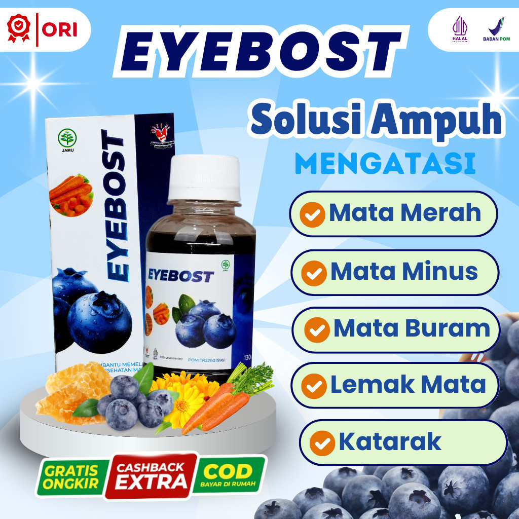 Eyebost Official Store Eyeboost Obat Mata Minus Dan Buram Vitamin Kesehatan Mata Katarak 1 Botol