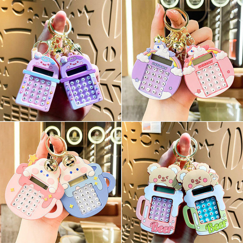 KALKULATOR GANTUNGAN TAS / KALKULATOR MINI DAN GANTUNGAN KUNCI KARAKTER 8DIGIT/KALKULATOR MINI ESTET