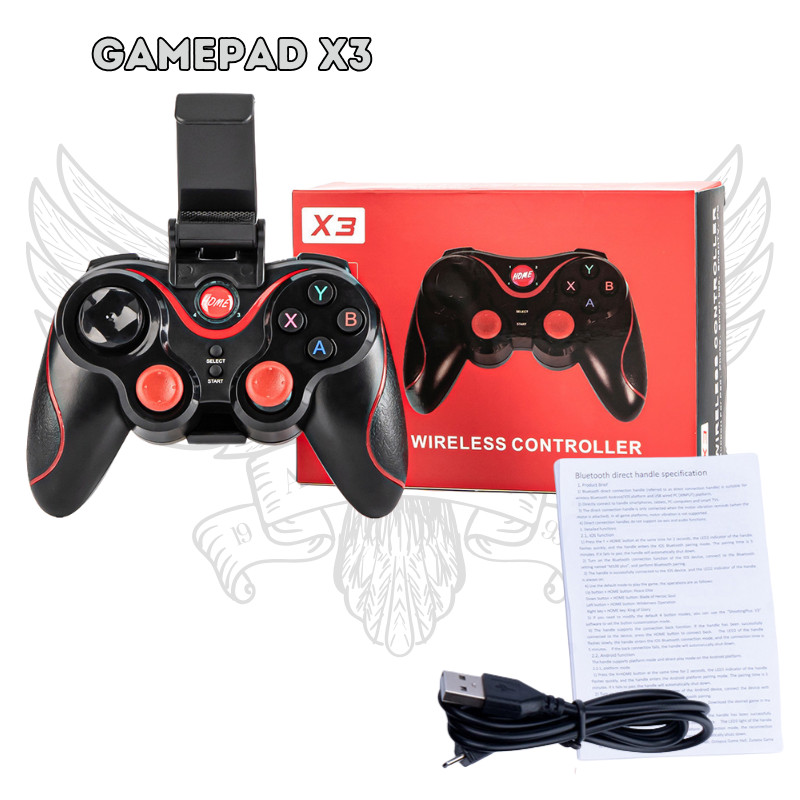 (Acesories Ani) Gamepad X3 Wireless – Stik Game Bluetooth untuk HP, PC, Laptop, TV Box