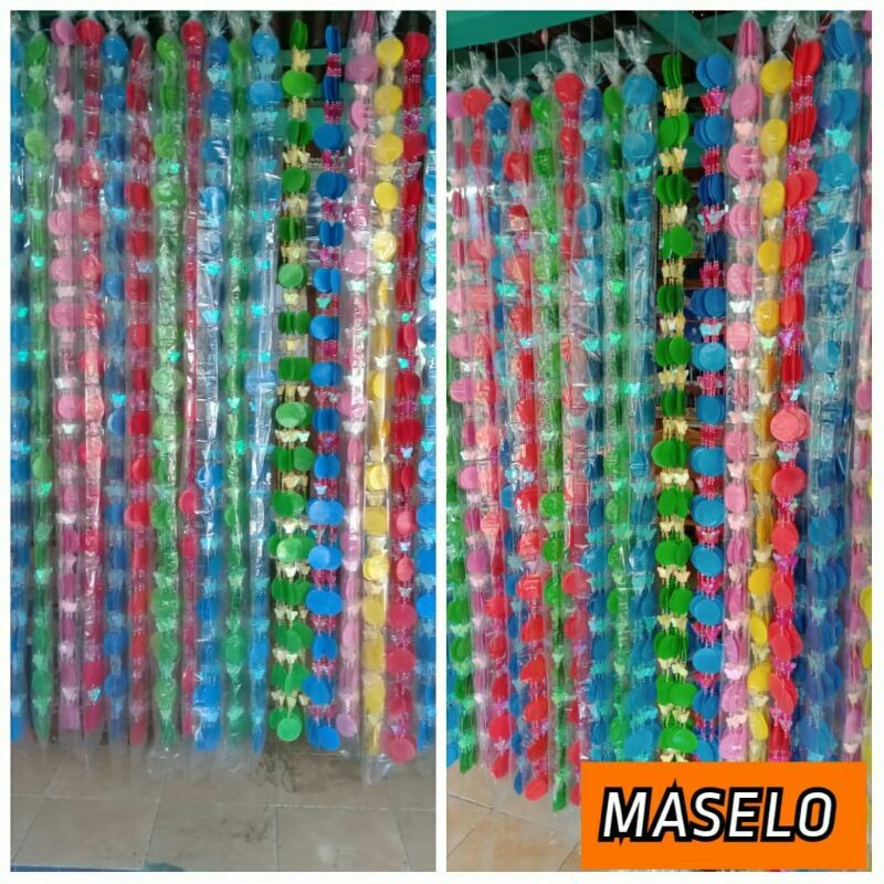 MELY STORE - Tirai Kerang Simping, Tirai Pintu/ Jendela. 1 Set Isi 10 Untai