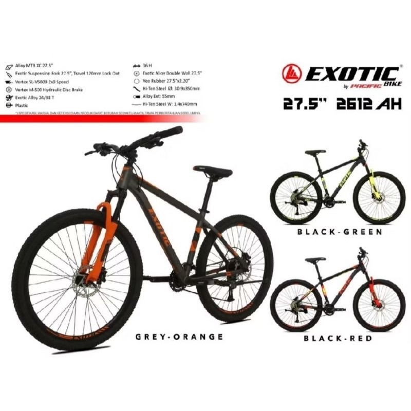 Sepeda MTB 27,5 2612 AH Exotic Alloy Hidrolik