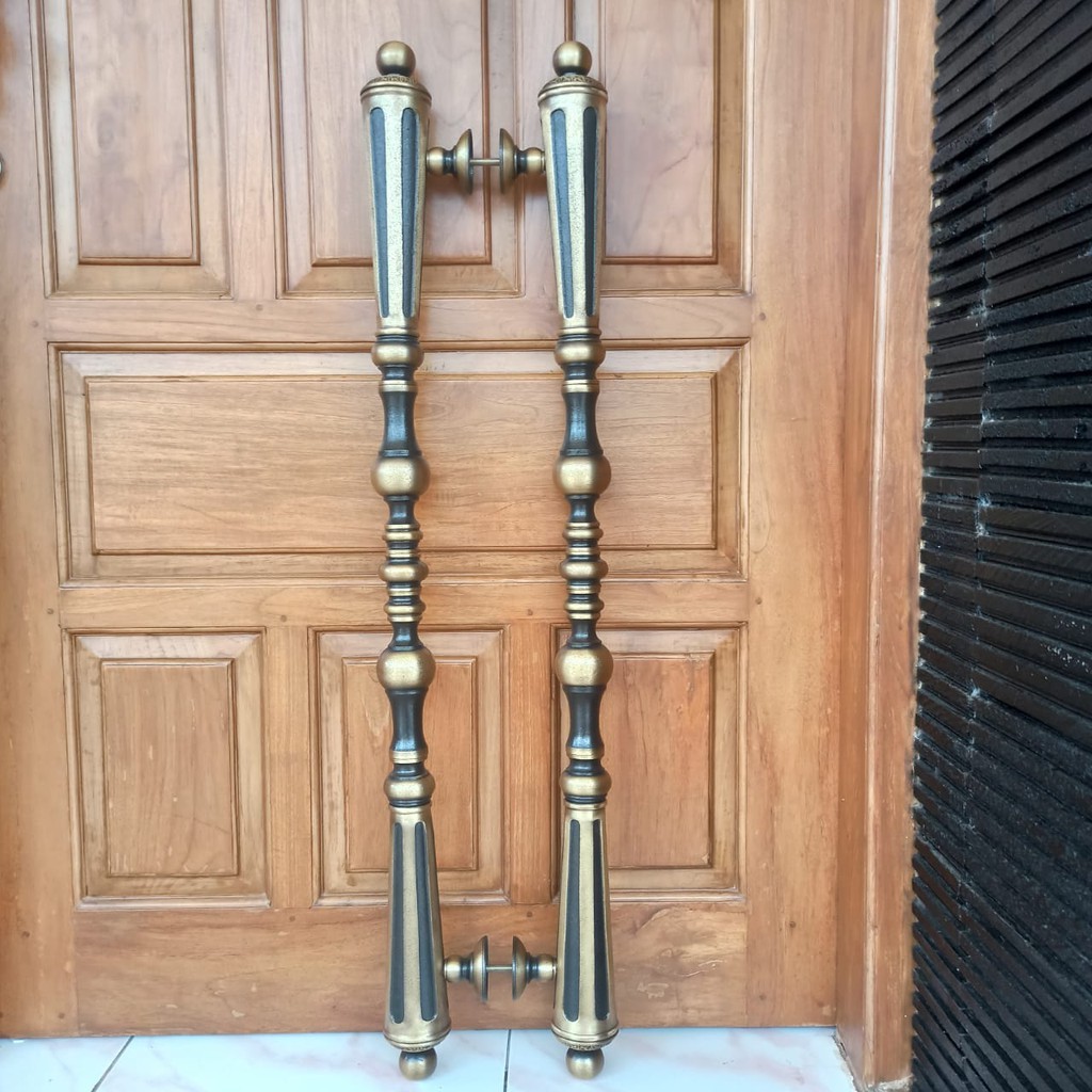 HANDLE PINTU KUNINGAN TYPE SYAHRINI GAGANG PINTU MEWAH RUMAH MINIMALIS 1METER antik