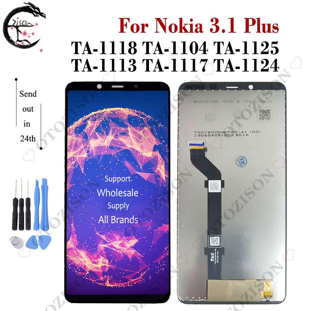 splay For Nokia 3.1 Plus LCD TA-1118 TA-1104 TA-1125 TA-1113 TA-1117 LCD Screen Tou gitizer Assembly