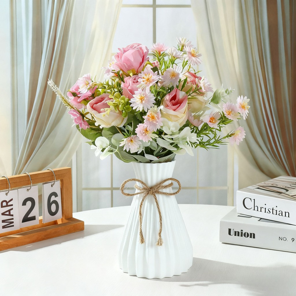 Set  Vas Bunga  Plastic Aesthetic Bunga Hias Plastik Bunga Hias Plastik bunga hiasan ruang tamu