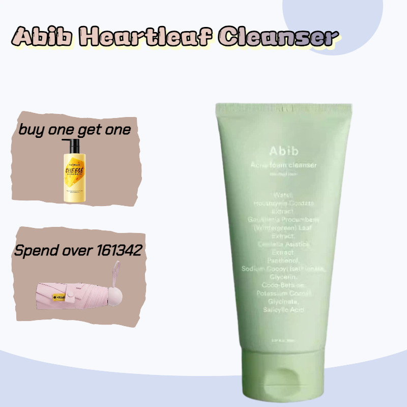 Abib Heartleaf Foam Cleanser - Soothing & Hydrating Facial Wash, pH Balanced