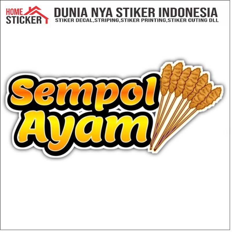 Sticker Sempol Ayam Sempolan | Sticker Gerobak Kaca Jualan