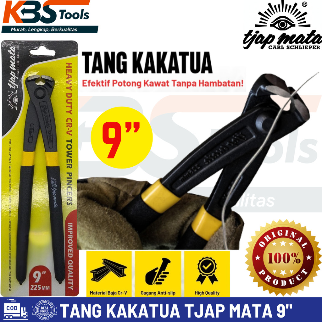 TJAP MATA Tang Kakaktua 9" Tang Gegep 9 Inch Stang Cabut Paku Potong Kawat Original Heavy Duty