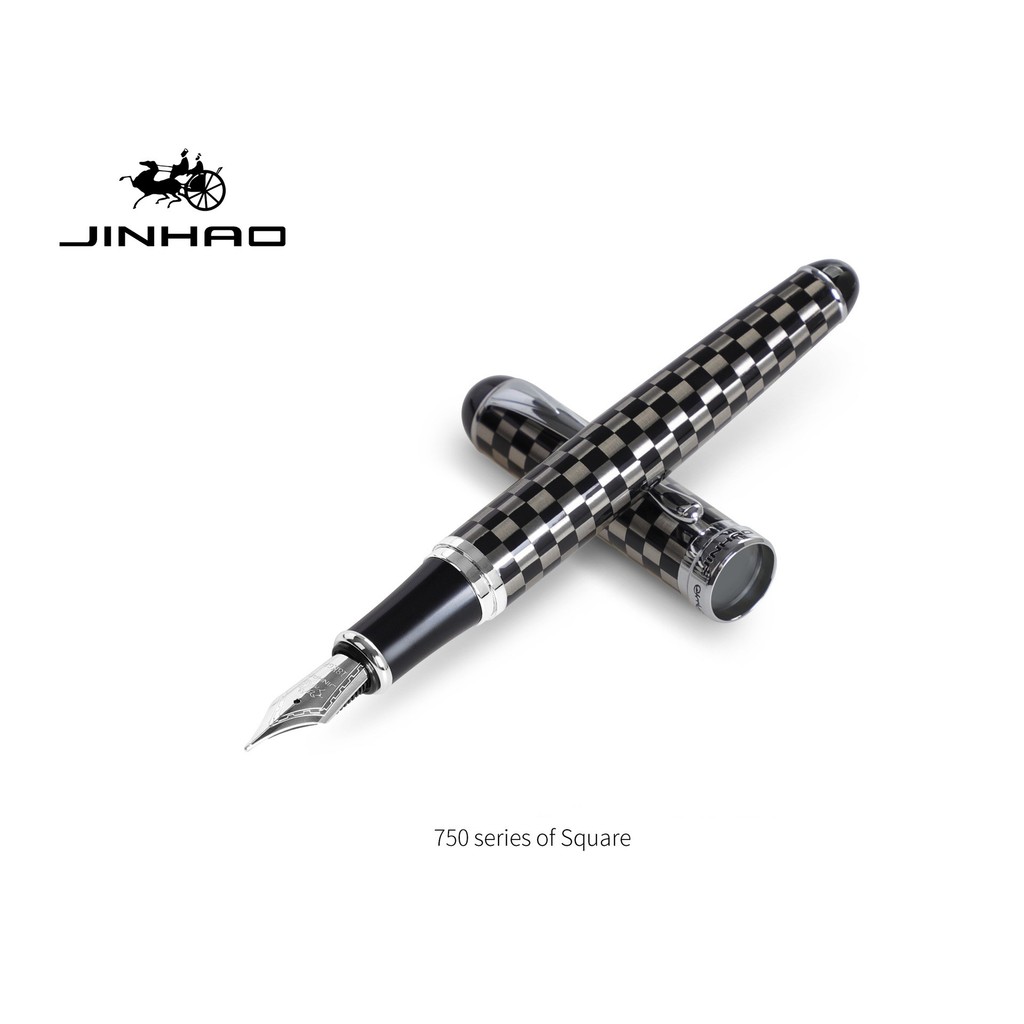 Jinhao X750 Silver Clip Classic Style Metal Fountain Pen 0.5mm Nib Steel Ink Pens for Gift Office Su