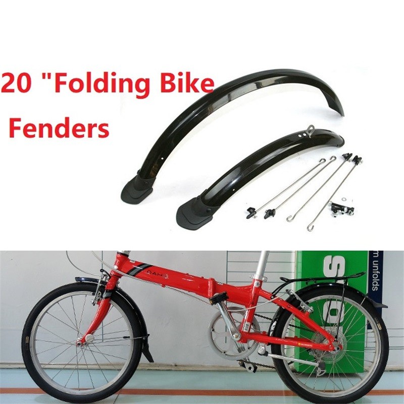 1Pair 20 In Fog Bike Fenders SP8 D8 For DaHon 20" V Brake sc Brake Fog Bicycle Plastic Fender Black/