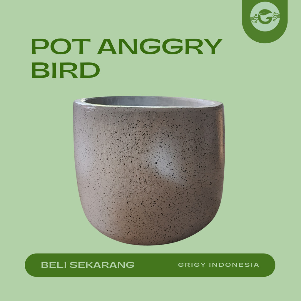 POT ANGRY BIRD SEMEN – POT TANAMAN BETON TEKSTUR BATU ALAM NATURAL