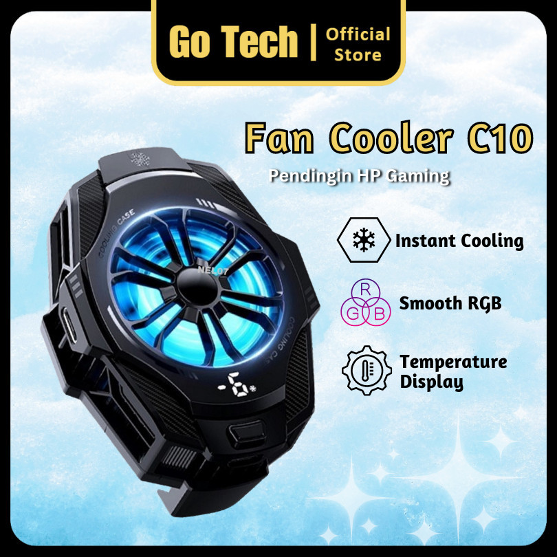 Go Tech - Funcooler C10 Fan Cooler Radiator Mobile Kipas Pendingin Hp C10 Charge Type C Phone Cooler