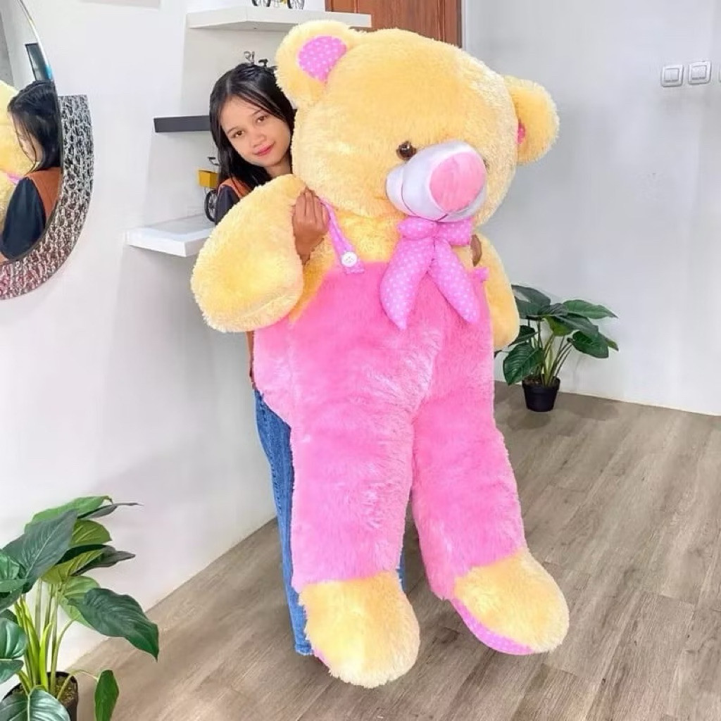 BLASFAS Boneka Beruang Panda Jumbo Besar 1.2 Meter Dan Boba Jumbo LED Lampu Label SNI