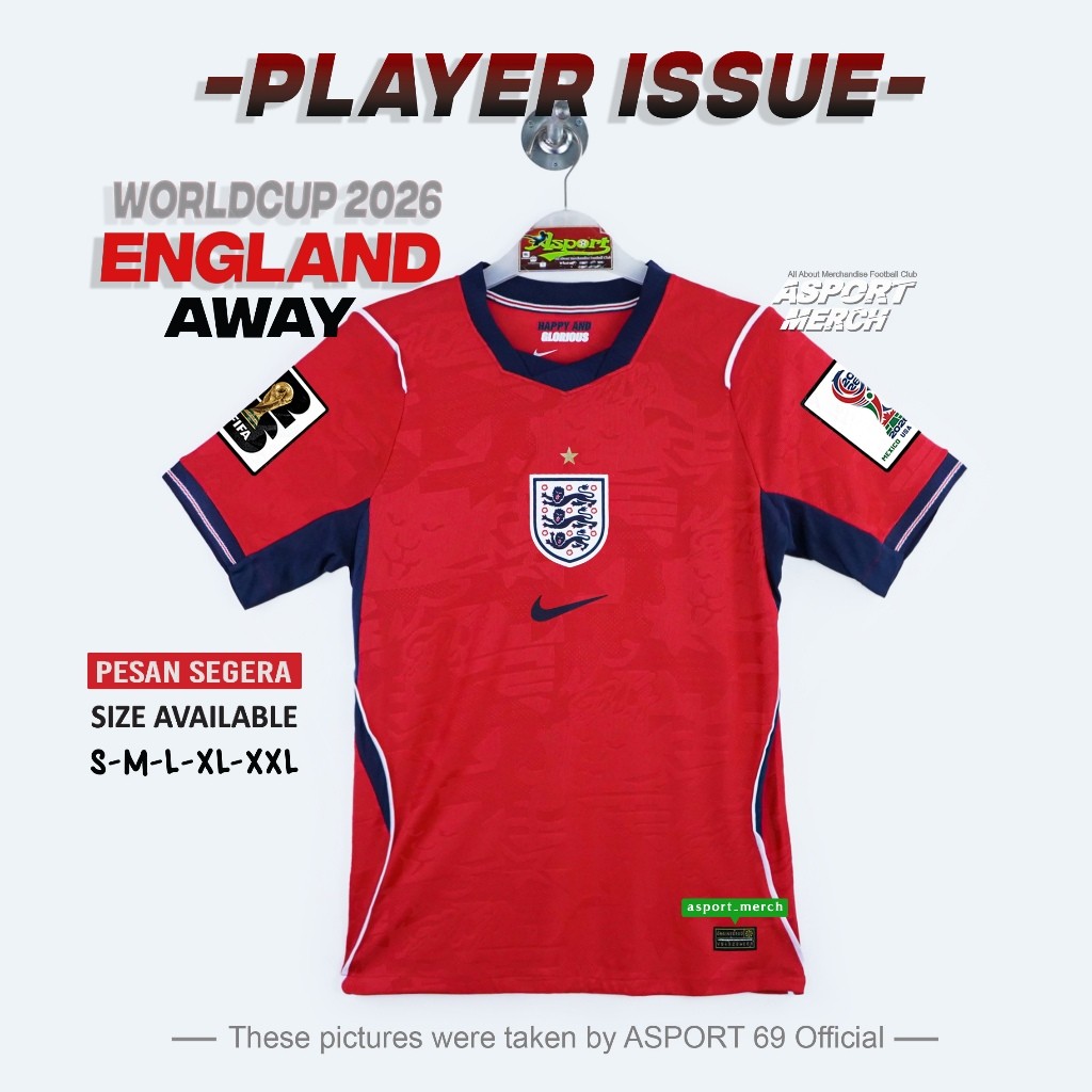 ASPORT PLAYER ISSUE INGGRIS AWAY 2026 world cup PI ENGLAND AWAY 26 PILDUN