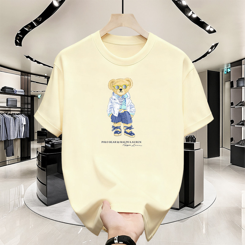 Ralph Lauren Kaos Polo Bear Print Unisex Streetwear Casual Trendy Fashion Cotton Premium