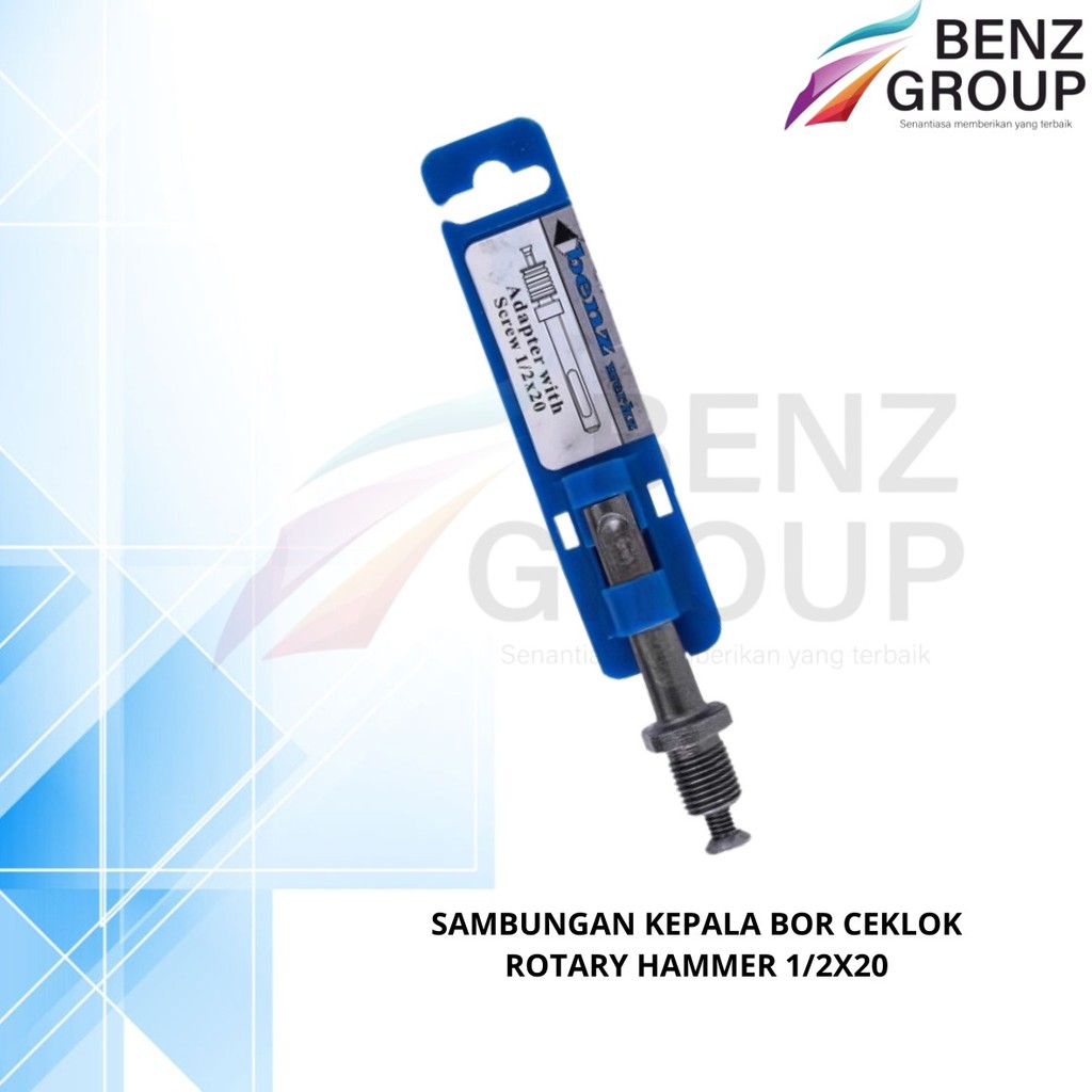 Benz Werkz Adaptor SDS Plus Sambungan Kepala Bor Ceklok Rotary Hammer 1/2 x 20 UNF Chuck Adapter SDS