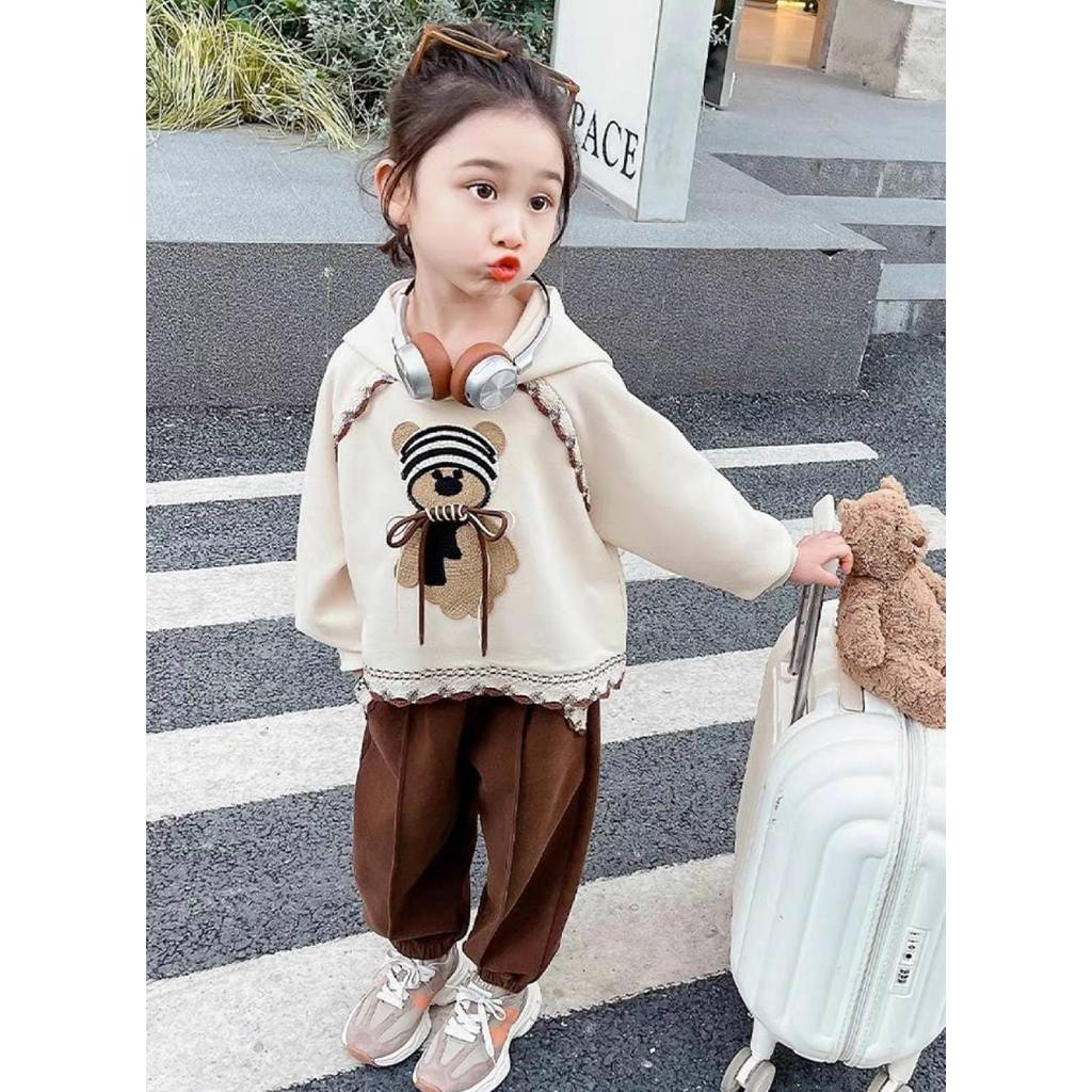 [wsSC009] 1-4 Tahun Setelan Celana Beruang Coklat Tali