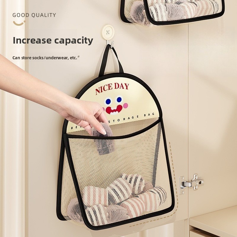 Clothing mesh pocket storage artifact hanging storage bag underwear socks storage hanging bag
