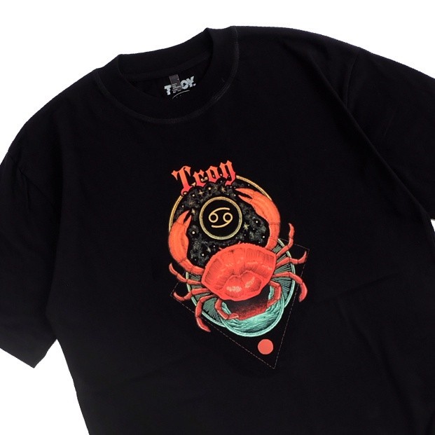 Troy Company T-Shirt Kaos Hitam Zodiac Series Zodiak Cancer MT 2062
