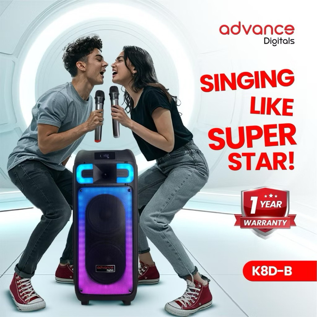 Advance Speaker BLuetooth Portable Full Bass Speaker meeting Speaker Speaker Woofer 8 inch 2 mic 8D-