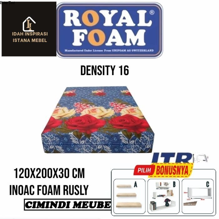 kasur busa royal foam 120x200x30 cm garansi 5 tahun