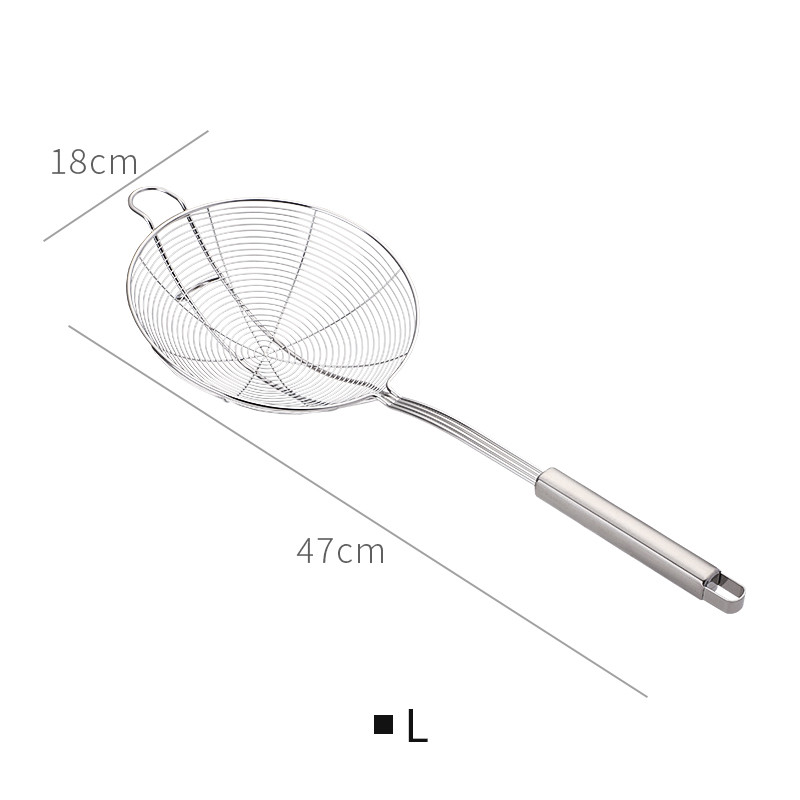 Long Kitchen Stainless Steel Frying Spider Strainer Large Oil Colander Ladle Scoop Fryer Slotted Big