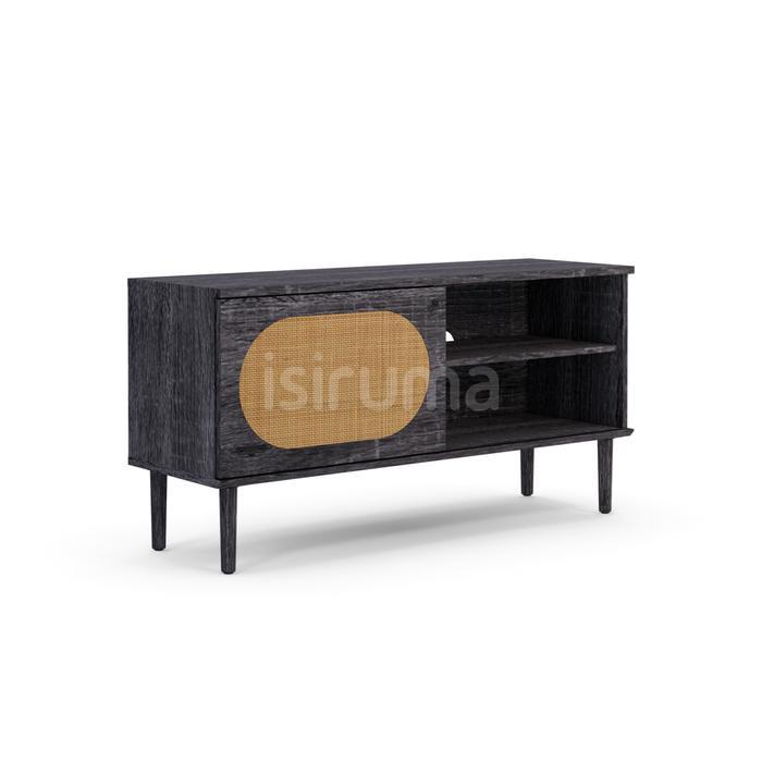 Lemari Buffet Rak Meja TV Stand Minimalis YALE TV 120 - ISIRUMA Furniture - Sonoma Black