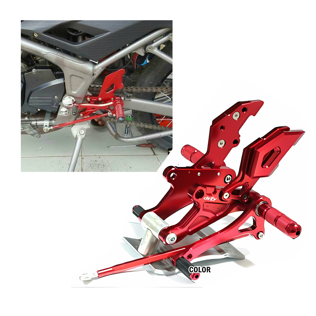 Footstep Underbone Full CNC Satria Fu - Gold Red Emas Merah Fast Bikes