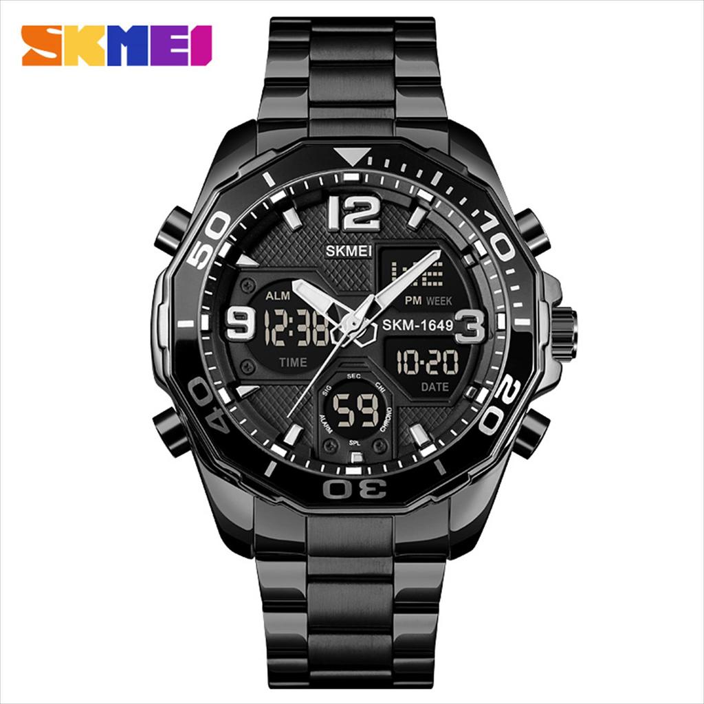 Jam Tangan Pria  Analog Digital SKMEI 1649 Stainless Steel