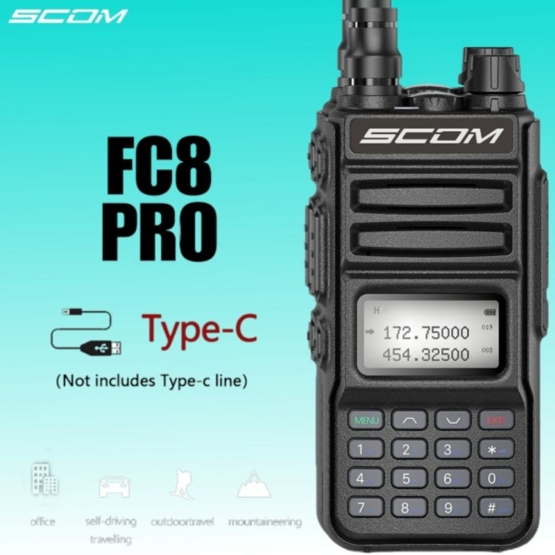 COD HT SCOM FC8 PRO Fast charging USB C dual band Handy talky Handy talkie ijin resmi sertifikat pos