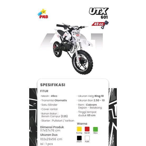 Motor trail anak utx 601 merek pmb cocok untuk anak 9tahun