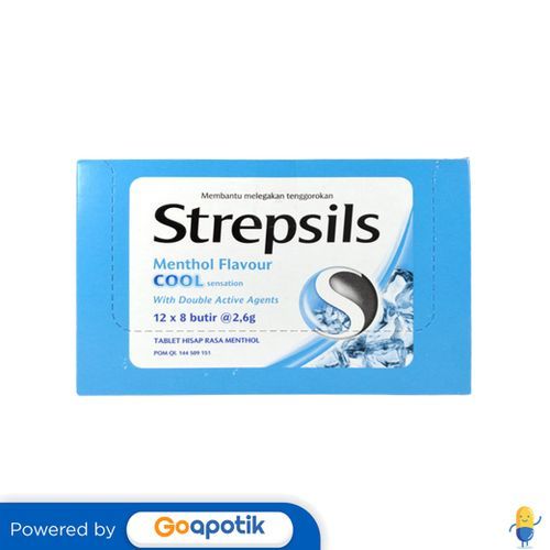 Strepsils Menthol Flavour Cool Sensation Box 96 Butir
