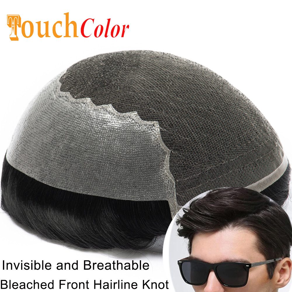 Invisible Hairline Men Toupee Q6 Lace Base Male Hair System Front Lace Hairpiece Hombre Wig Men Unde