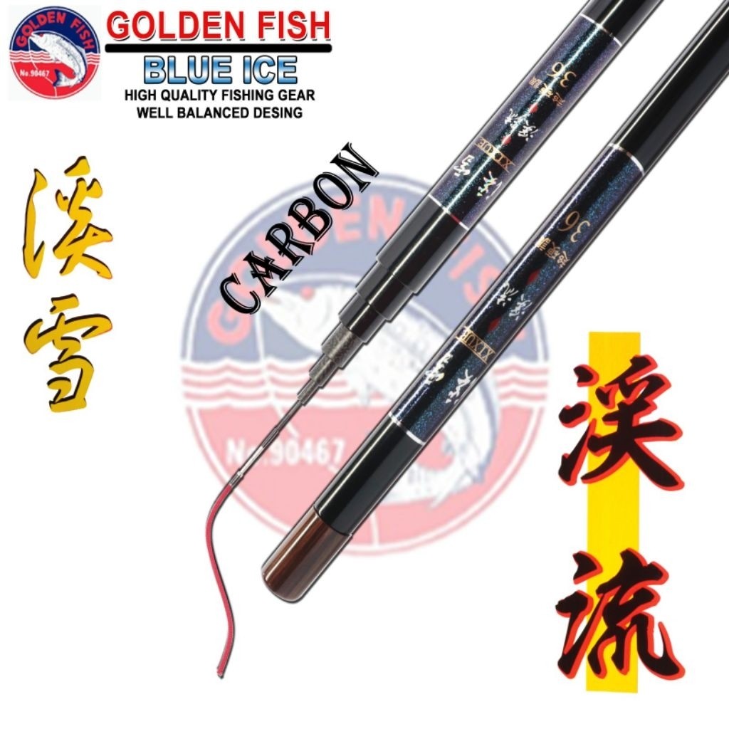 Joran Tegek GOLDENFISH BLUE ICE Pilihan Ukuran 360 450 540 630 Nusa Pancingmart