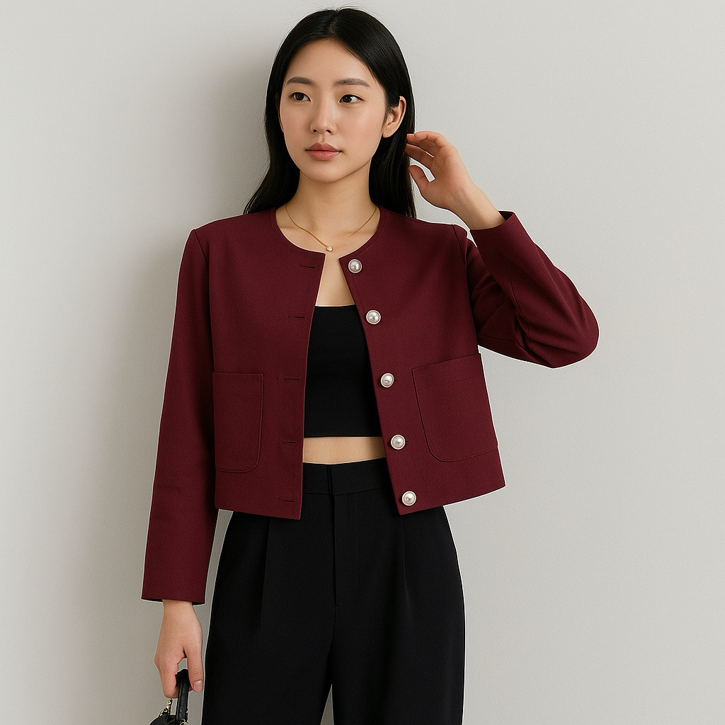 Limited - LEONA BLAZER | Ailee Blazer | Elona BLAZER | Blazer Wanita Crop Longsleeve Korean Blazer| 