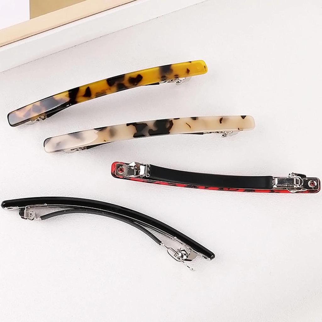 Retro Automatic Spring Clip Hair Ornament Women Girl Spring Casual Acetic Acid PonPytail Clip Top Cl