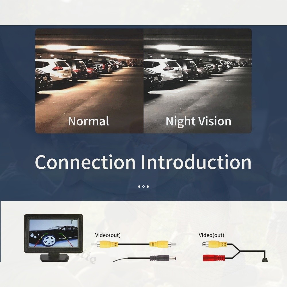 EKLEVA Kamera Mundur Mobil 12 LED Night Vision Waterproof HD Tampilan Belakang Parkir Mudah Dipasang